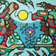 Indigenous Canadian artist Norval Morrisseau suffered from Parkinson’s disease—a neurological disorder that’s detectable by analyzing the fractal patterns found in his brush strokes. (Image: Morrisseau, Gathering Shamans, 1972)